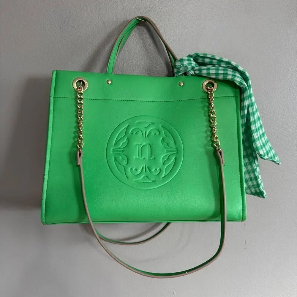 Nanette Lepore Camille triple section tote in green